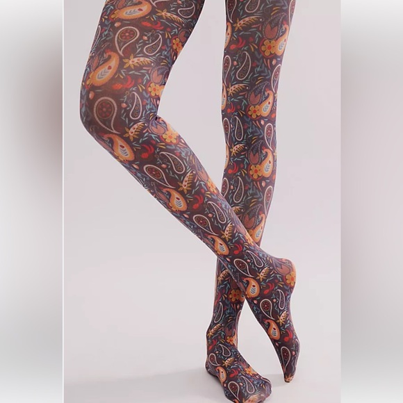 Free People Accessories - 3043. Free People Modern Folk Floral Tights